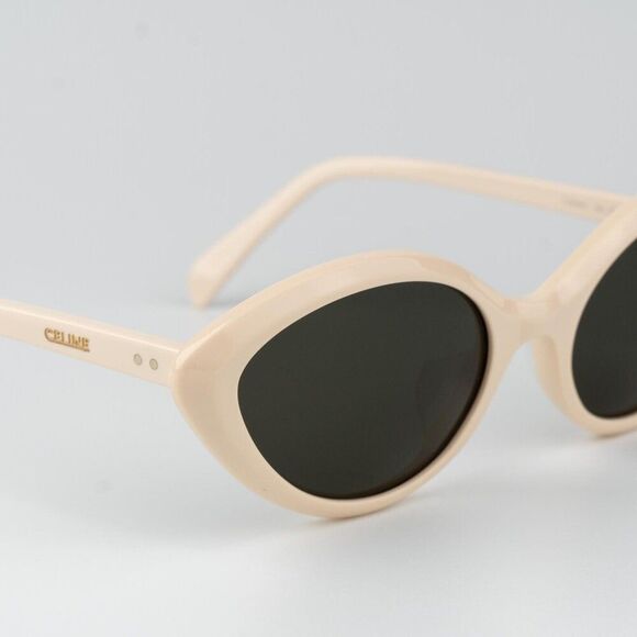 Celine THIN Women Sunglasses Ivory Khaki Cat Eye CL40264U 25N BRAND NEW - Picture 6 of 11